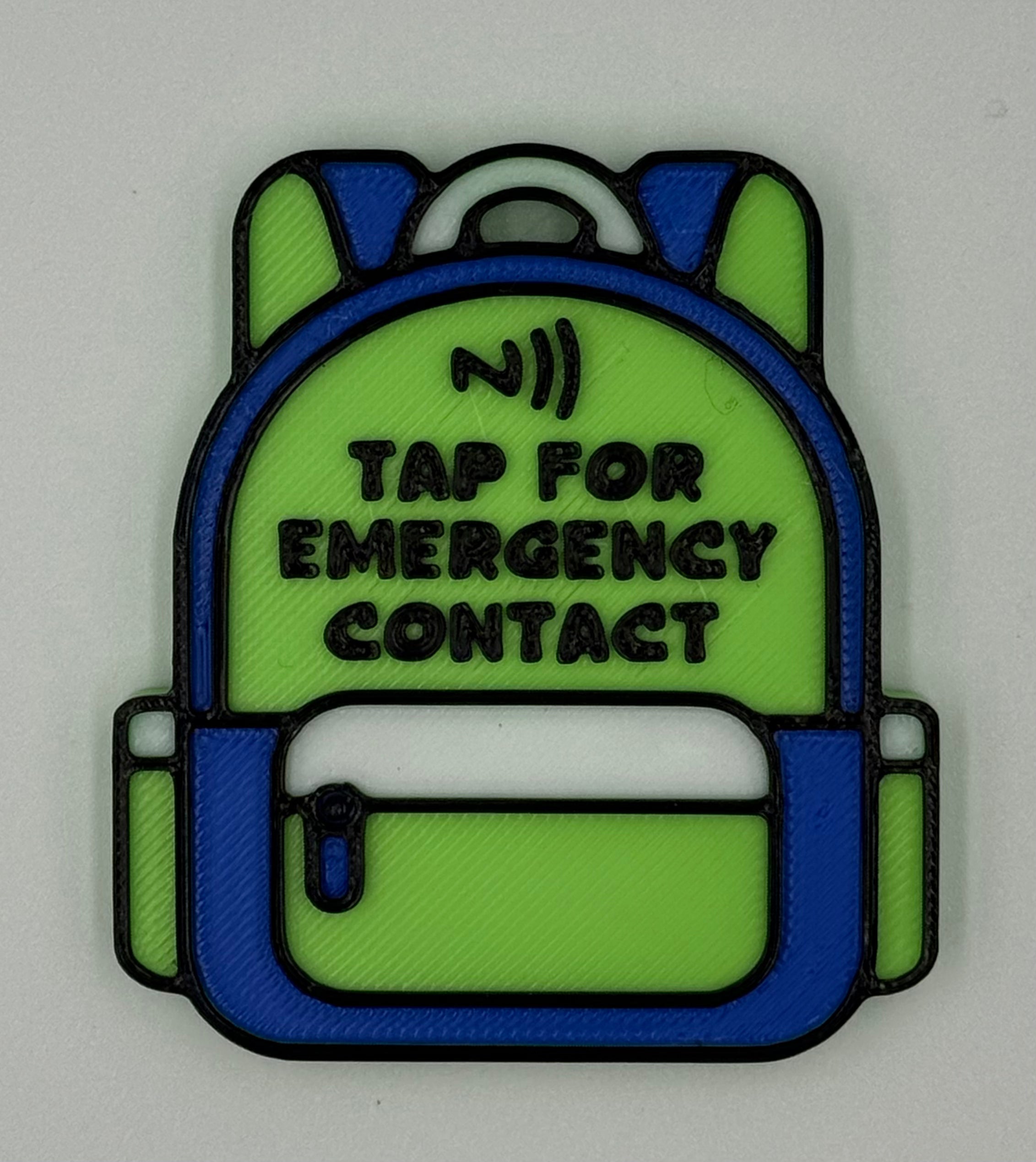 Backpack Contact Tag for kids
