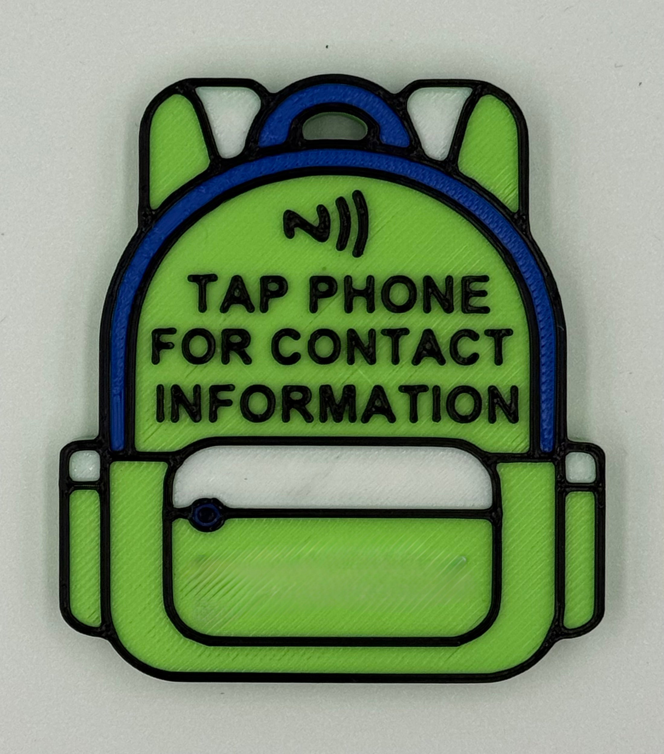 Backpack Contact Tag for kids