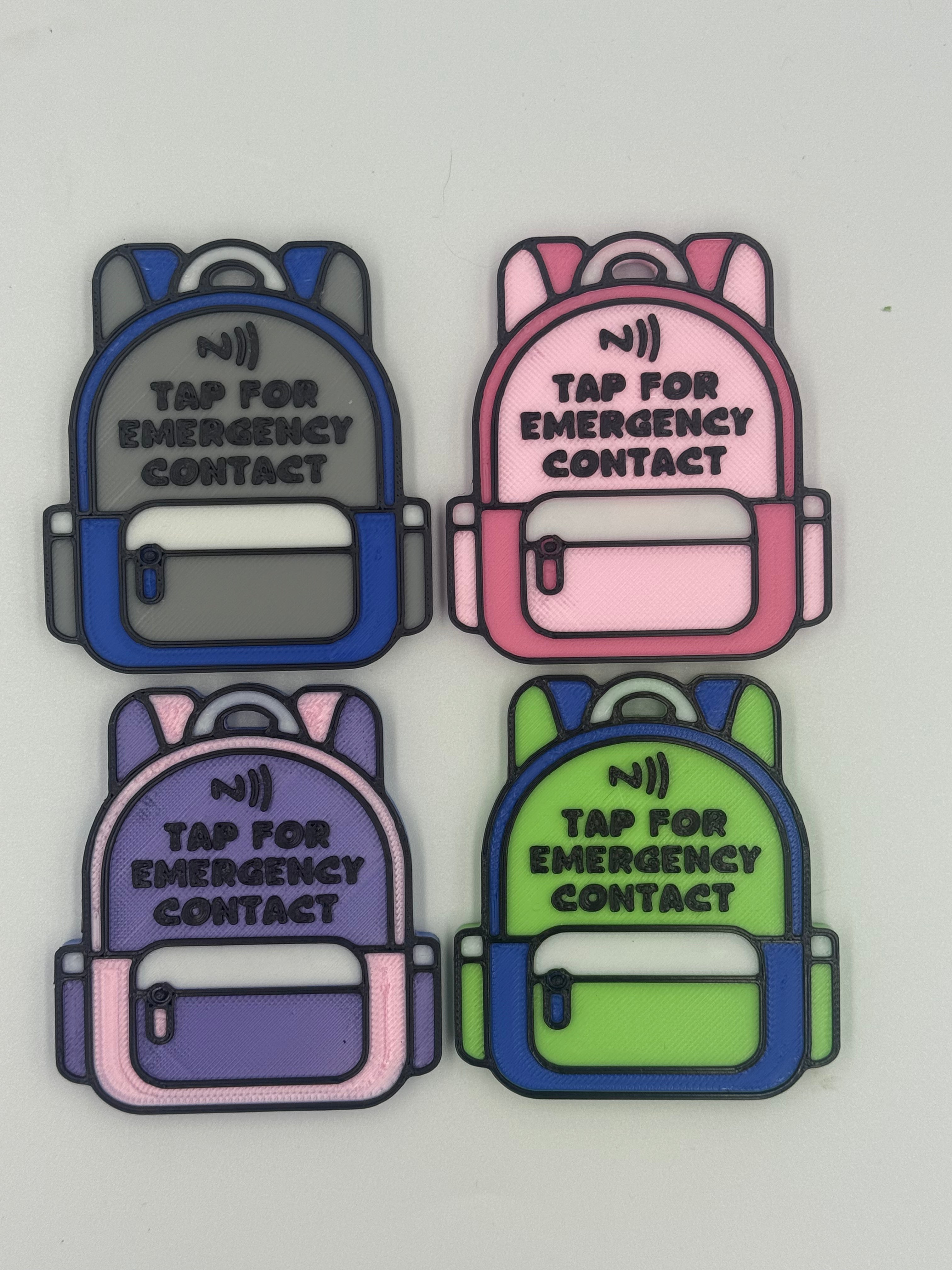 Backpack Contact Tag for kids