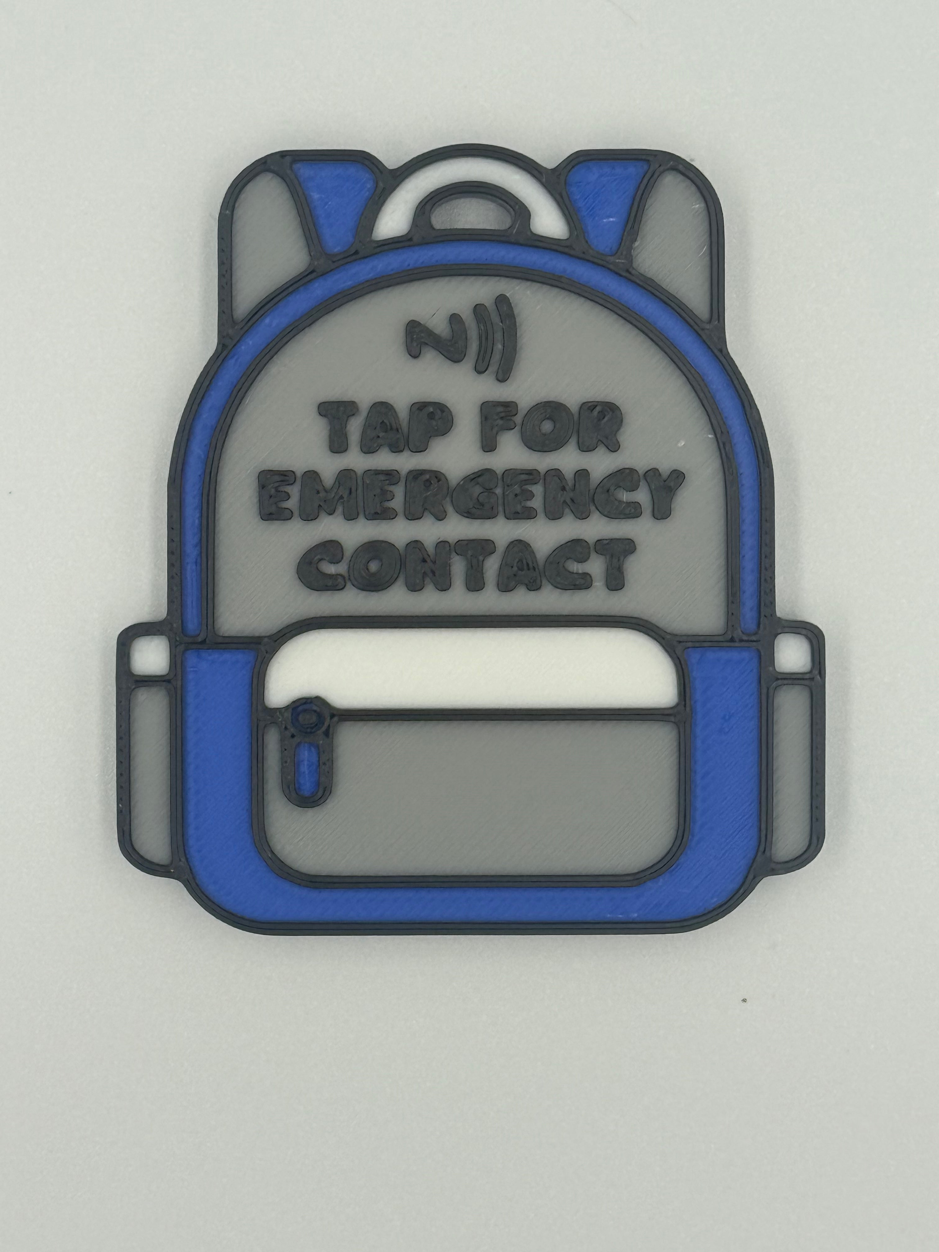 Backpack Contact Tag for kids