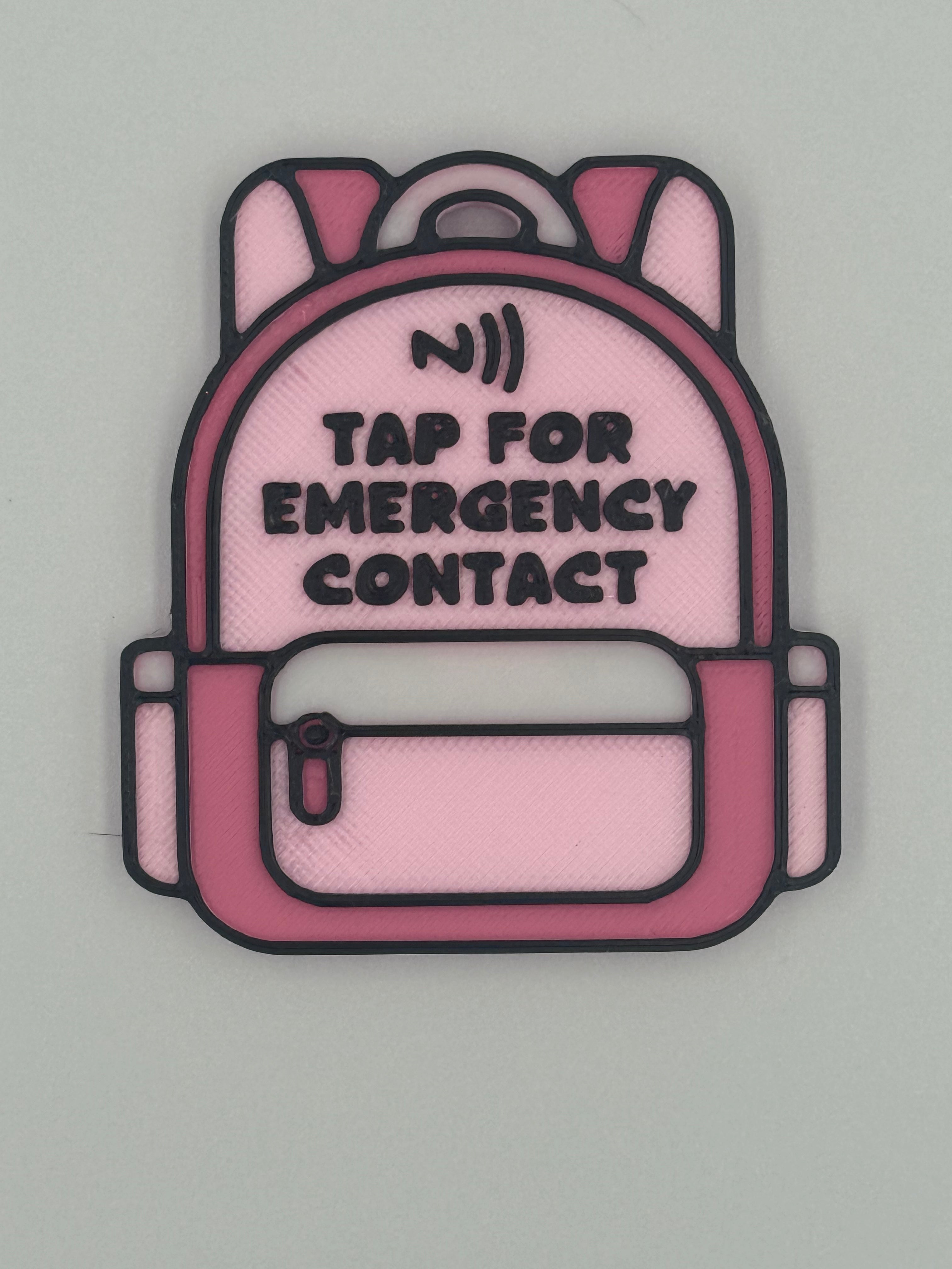 Backpack Contact Tag for kids