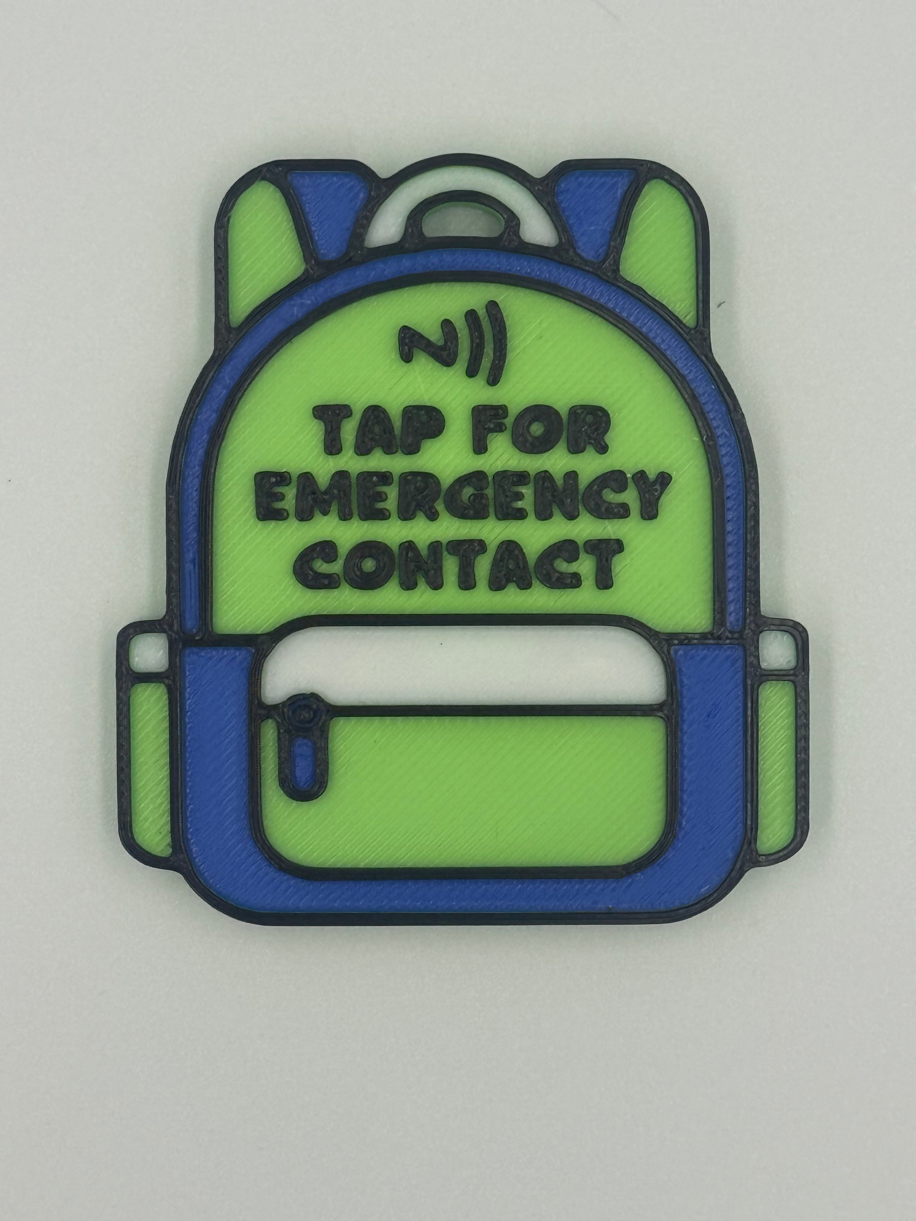 Backpack Contact Tag for kids